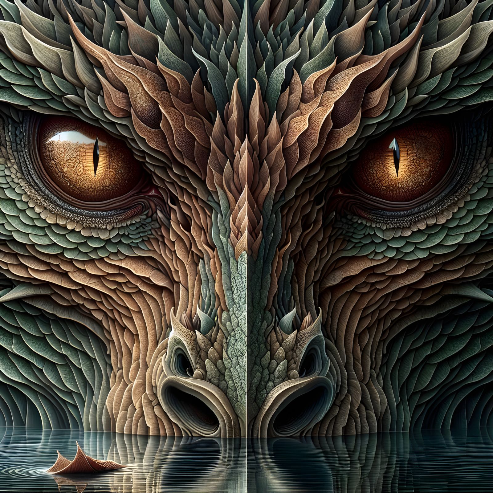 Dragon's Head in Fantasy Digital Illustration