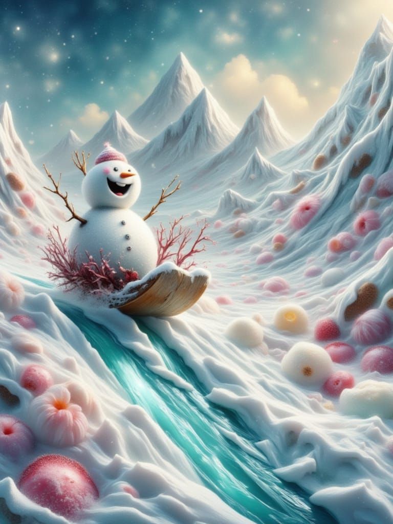 Frosty the Snowman Rides an Ice Cream Mountain
