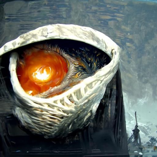 Realistic Painting of Sauron's Eye in Dark Fantasy Style