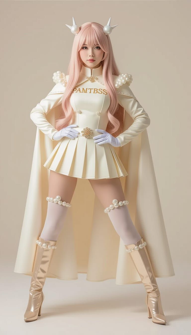 Pearl Milk Tea Student in Futuristic Cyberpunk Style