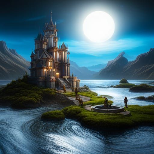 Family in Space: A Detailed Matte Painting