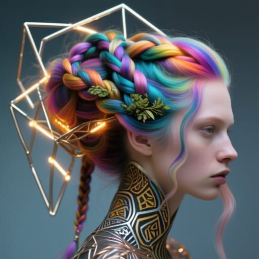 Artistic Hair: Sculpted Shapes and Vibrant Colors