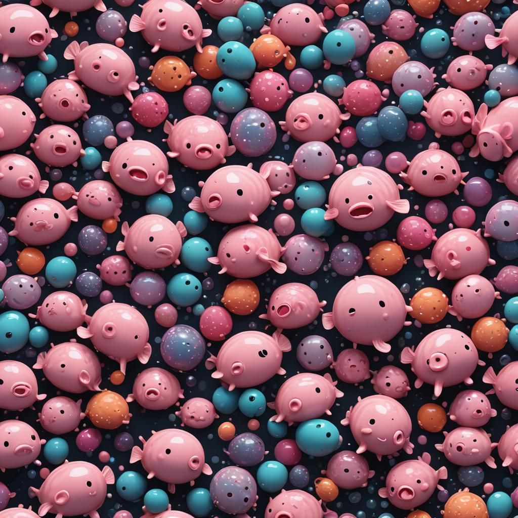Kawaii Blobfish in Detailed Matte Painting Style