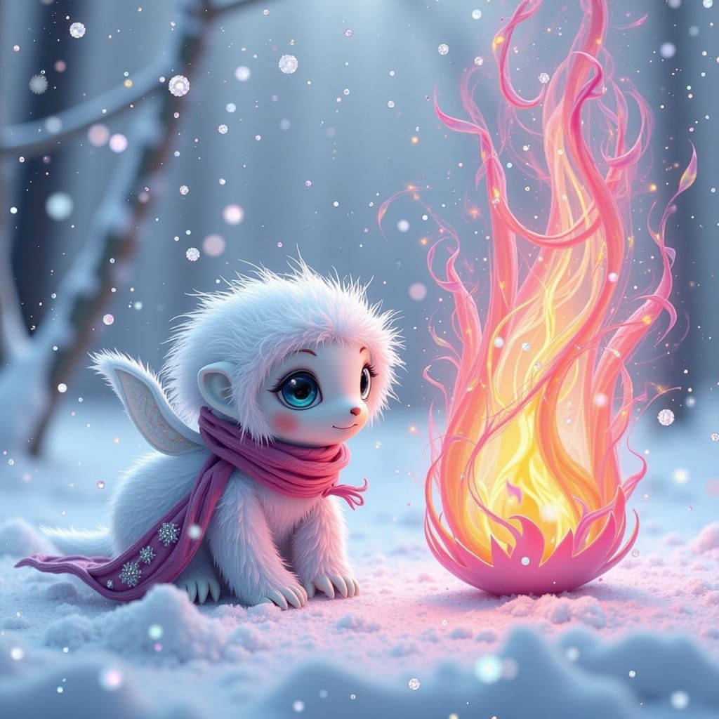 Fluffy Snowflake Meets Blushful Flame in Pastel Colors