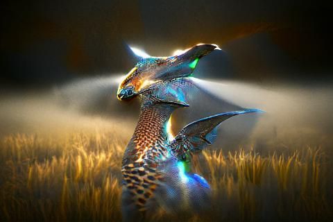 Metallic Wyvern Concept Art in 8k Resolution