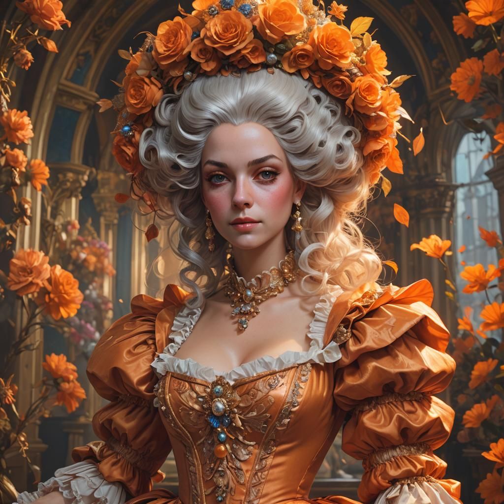 Maria Antoinette Portrait in Art Nouveau Style