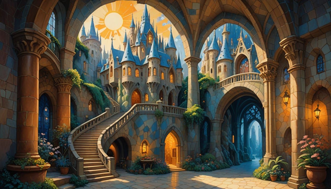 Christ in Faerie Castle Dungeon: Watercolor Gouache Style