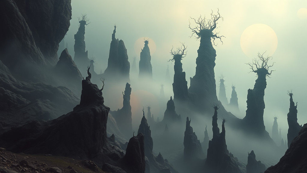 Mystical Realm of Twisted Rock Formations