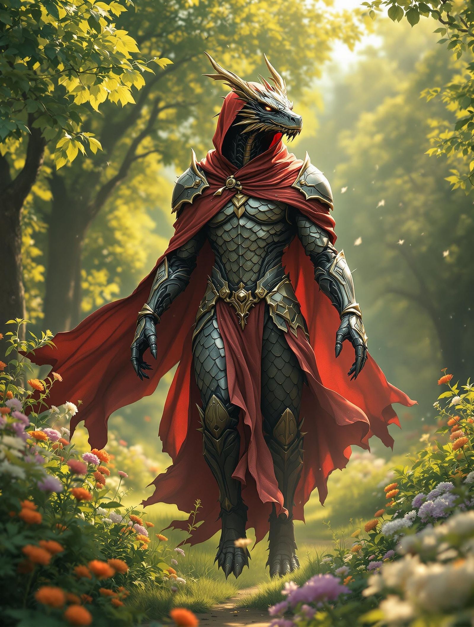 Dragonman Basks in Fantasy Park Paradise