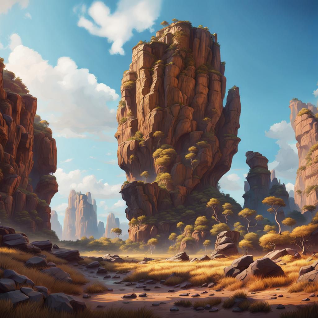 Majestic Rocky Abyss Carved in Canyon, Concept Art