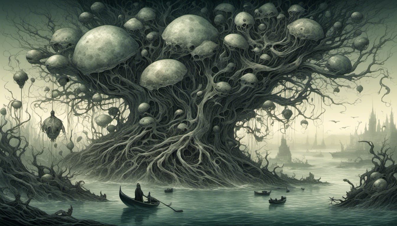 Monstrous Spoon in Dark Fantasy Landscape