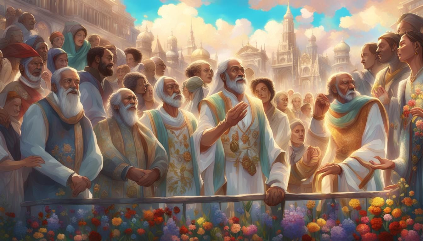 Harmonious Gathering in Sunlit City