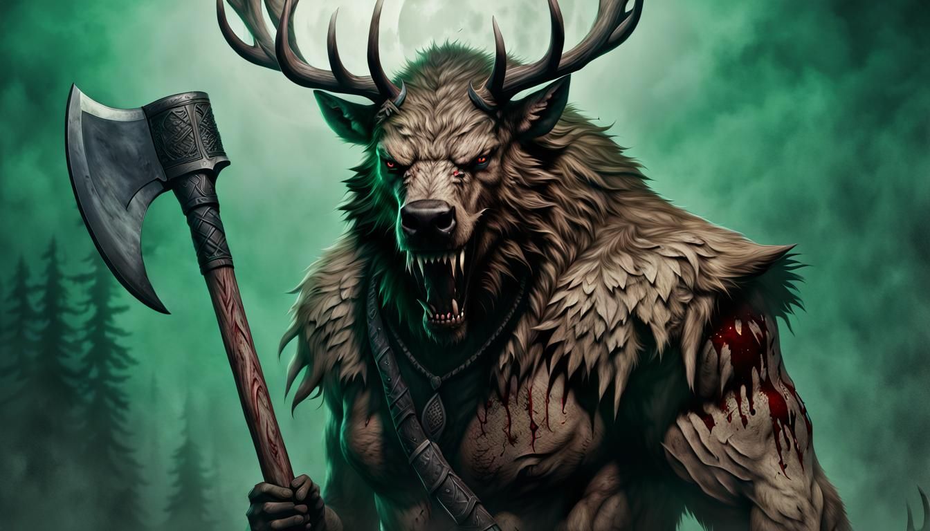 The Huntress's Were-Elk form (Horrifying creature from Dead ...