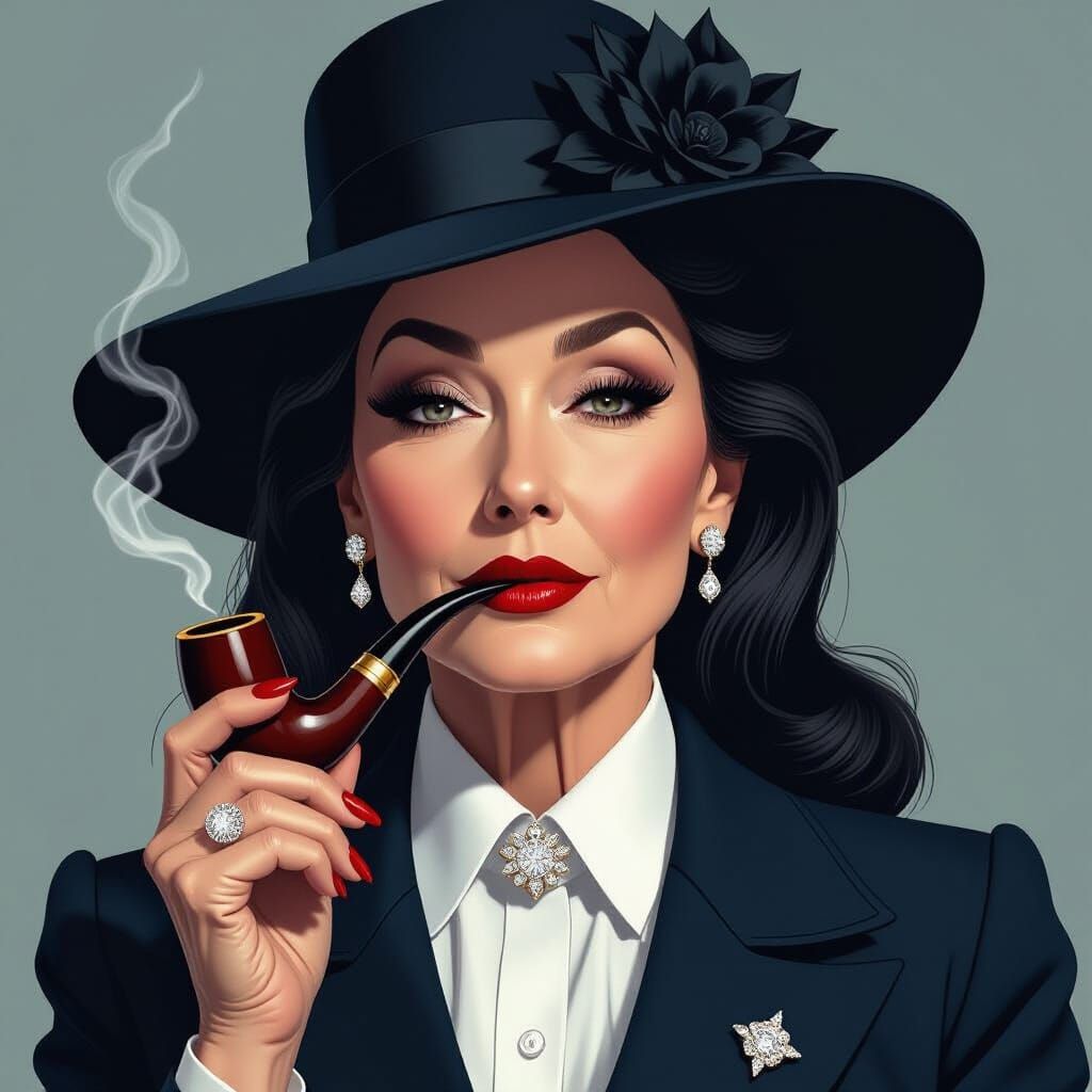 Noir Portrait of an Elegant Elderly Woman