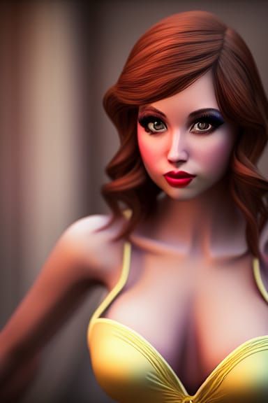 Elegant Southern Belle Portrait in Digital Art Style