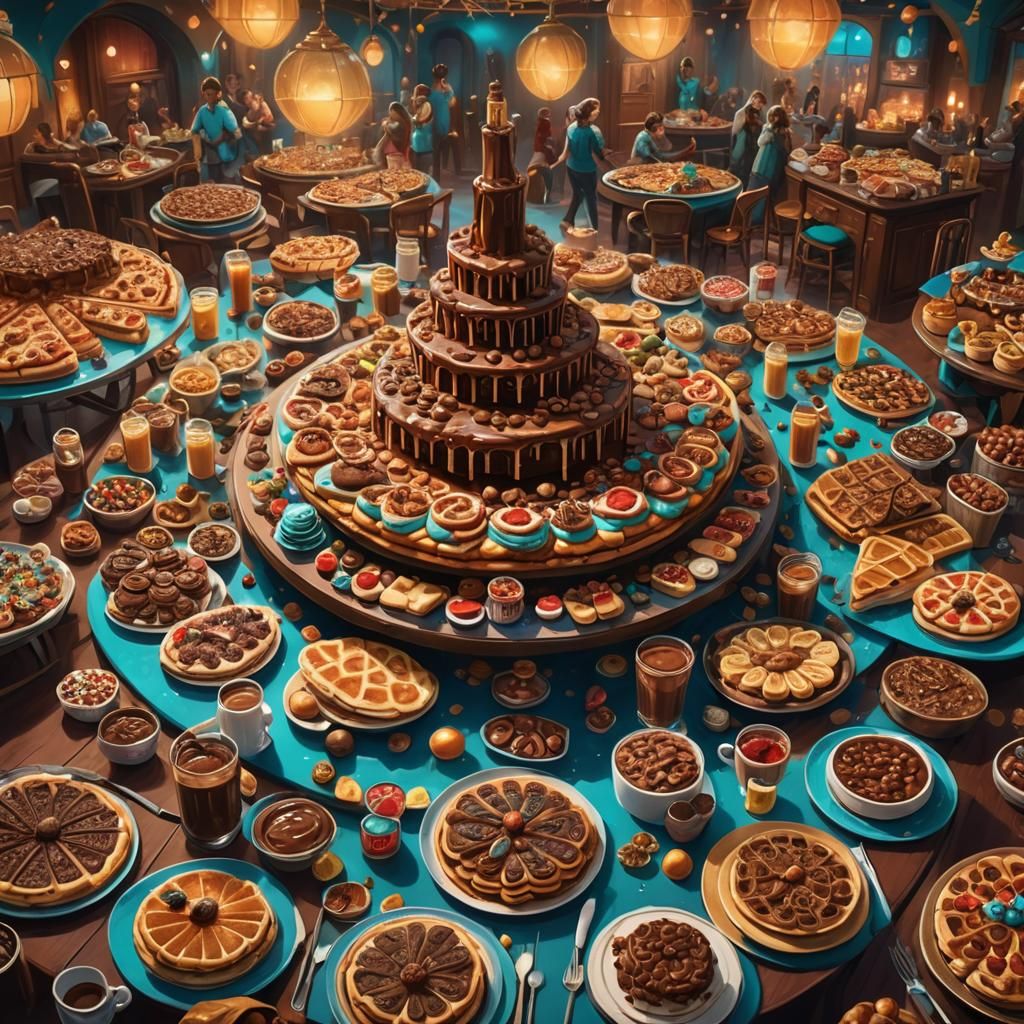 Nutella Feast in Lavish Digital Concept Art