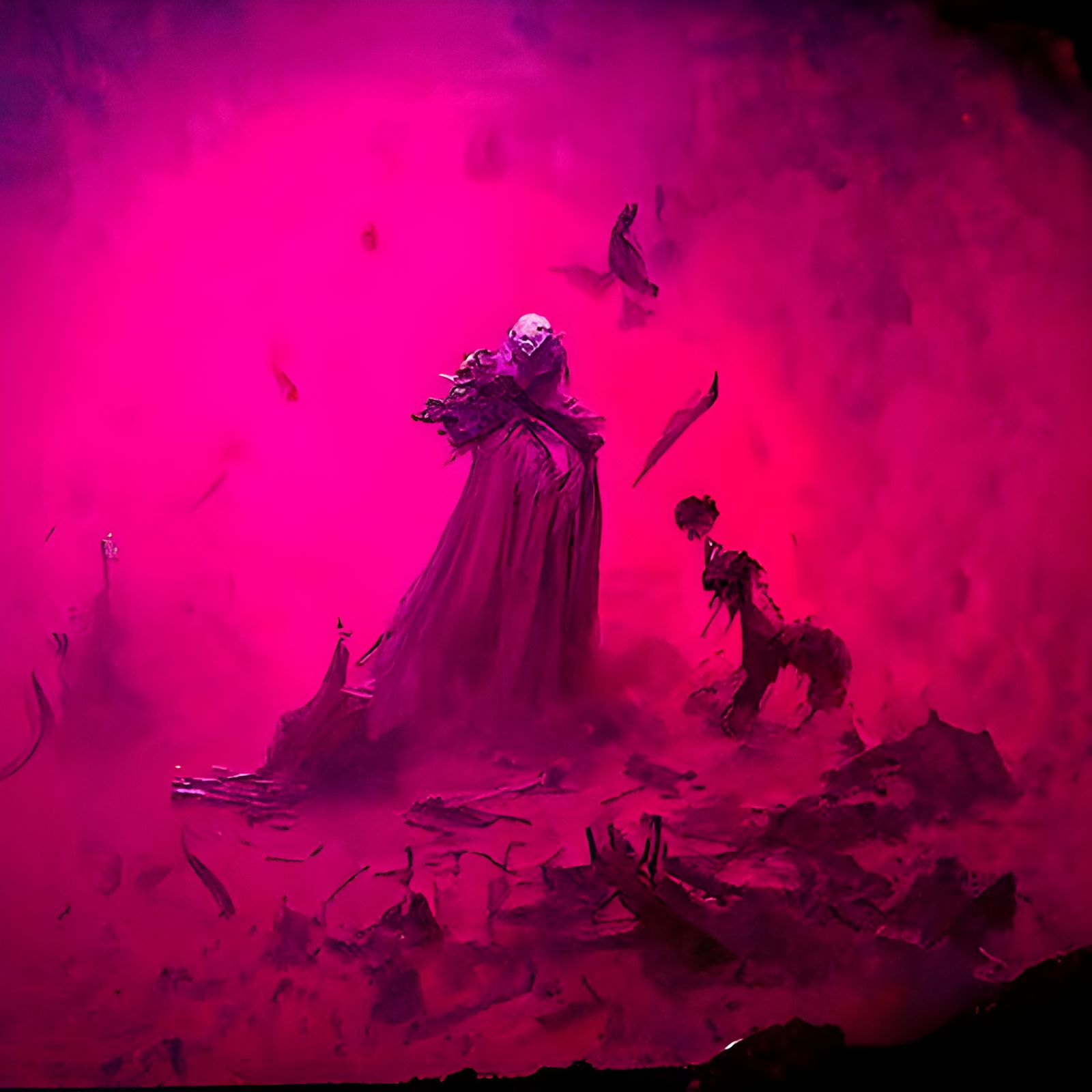 Horror Storybook Scene of Destruction in Doré Style