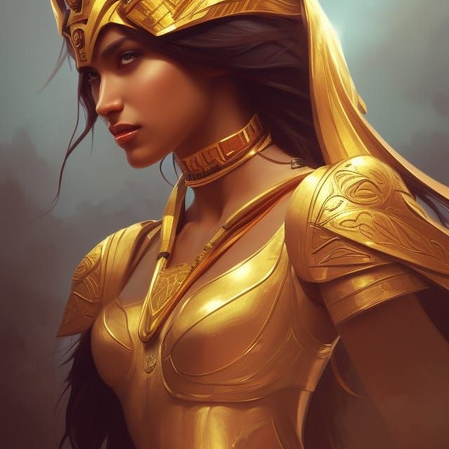 Pharaoh Princess Portrait in Hyperdetailed Style