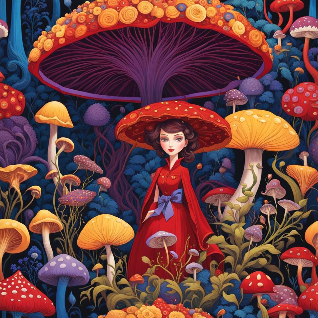 Vibrant Flowers Bloom in a Dreamlike Garden