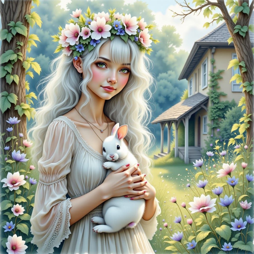 Ethereal Beauty in Whimsical Garden Landscape