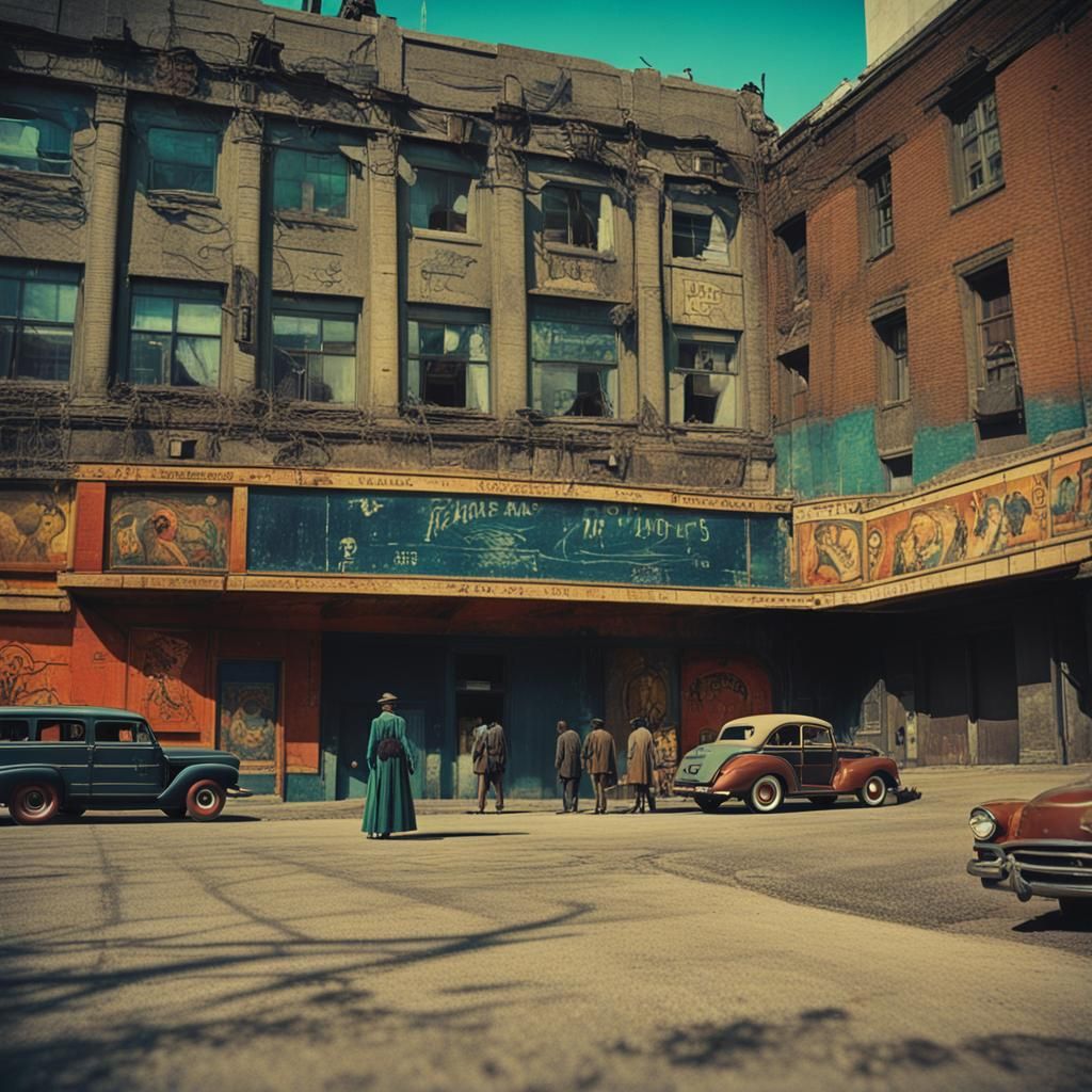 Cinematic Film Still in Art Nouveau Style