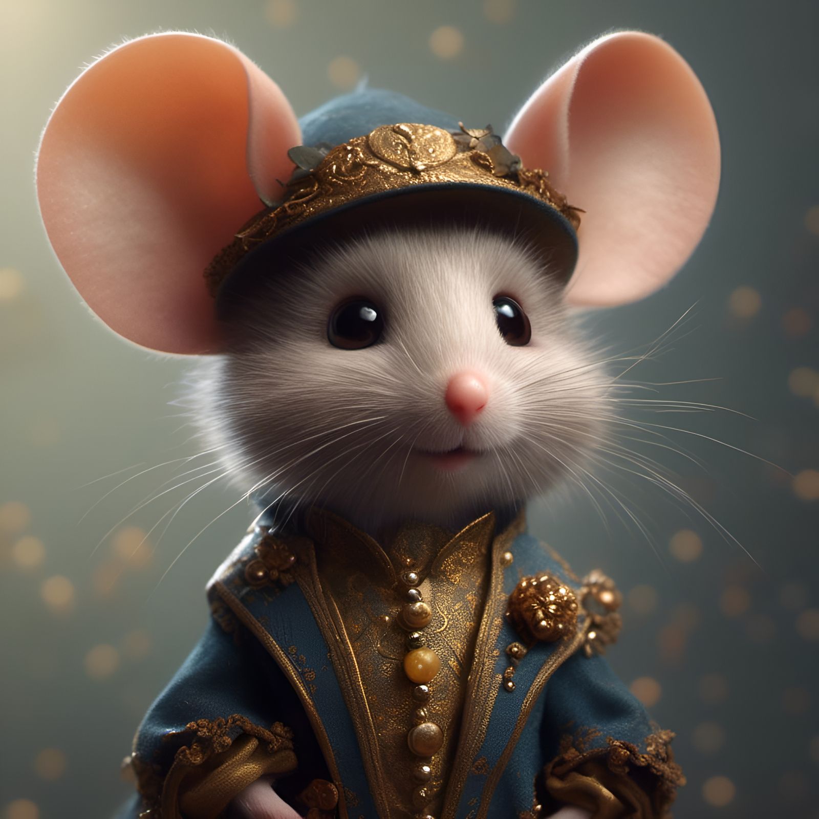 Adorable Mouse Portrait in Detailed Setting