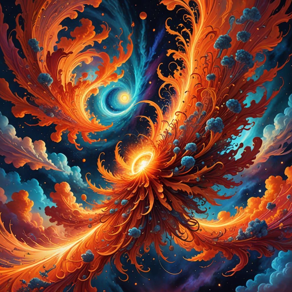 Cosmic Sun Explosion in Astral Art Style