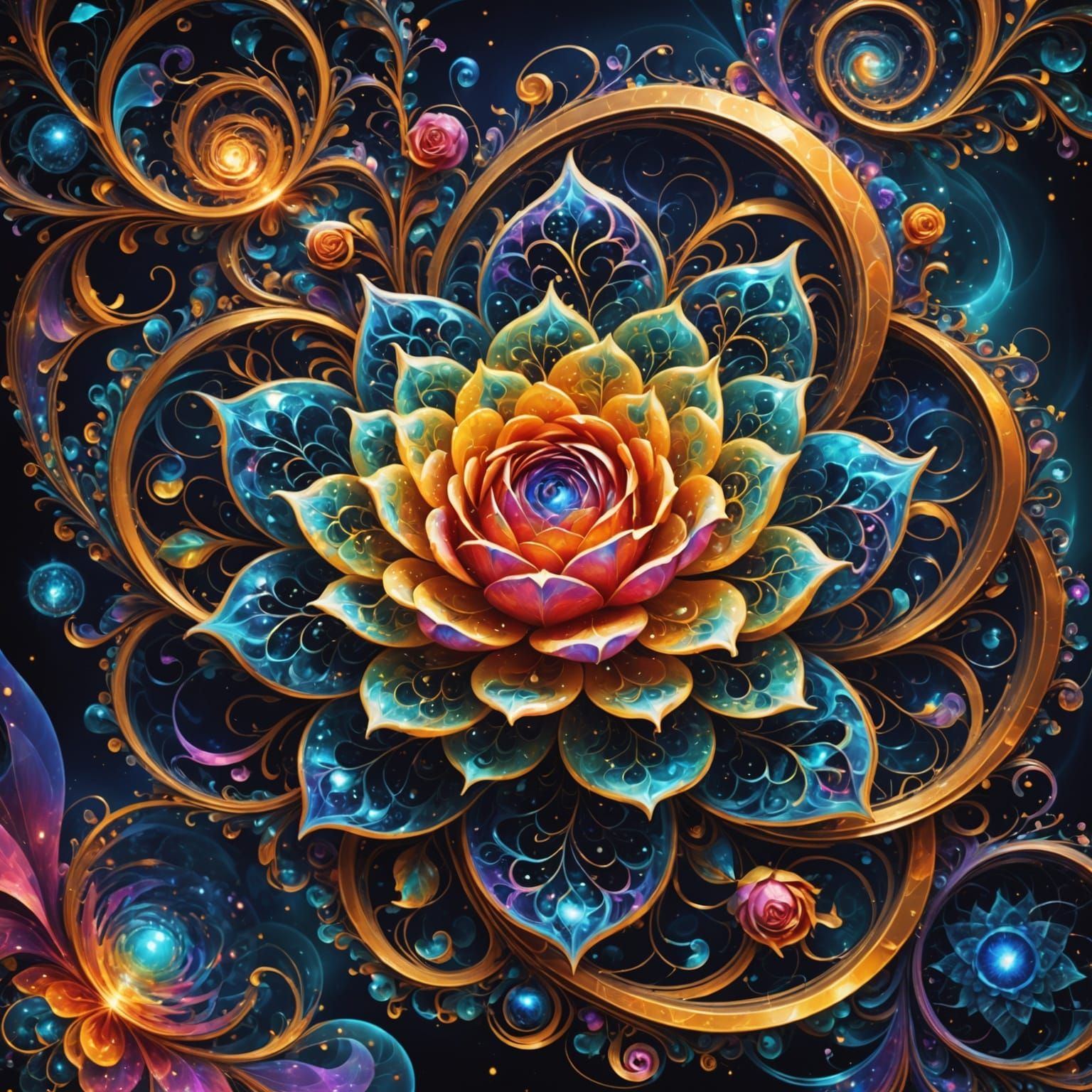 Ethereal Cosmic Swirls in Chagal Style