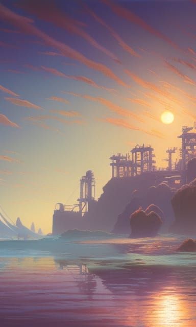 Coral Reef: Oil Painting in Anime Style