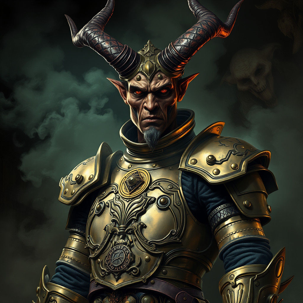 Satan in Steampunk Underworld, Dark Surrealist Art