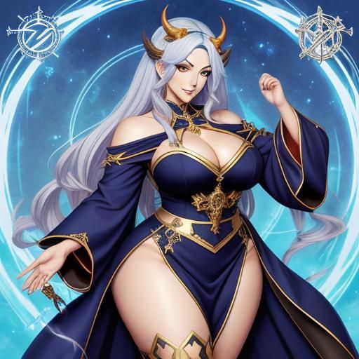Hellenic Sorceress in Anime Style