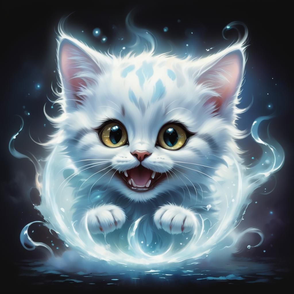 Ethereal Kitten Fantasy: Hyperdetailed Art