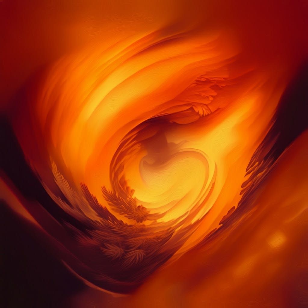 Surreal Dreamscapes in Vibrant Orange and Red Hues