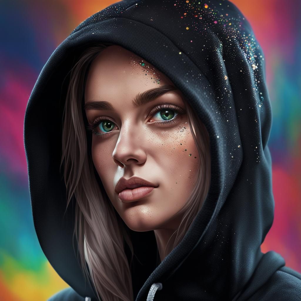 Mesmerizing Portrait of a Girl in Black Hoodie