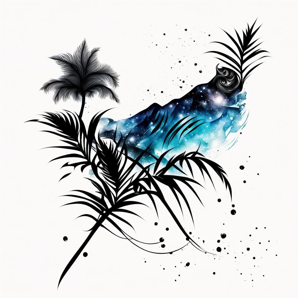 Elegant Tribal Tattoo Design with Polynesian and Native Amer...