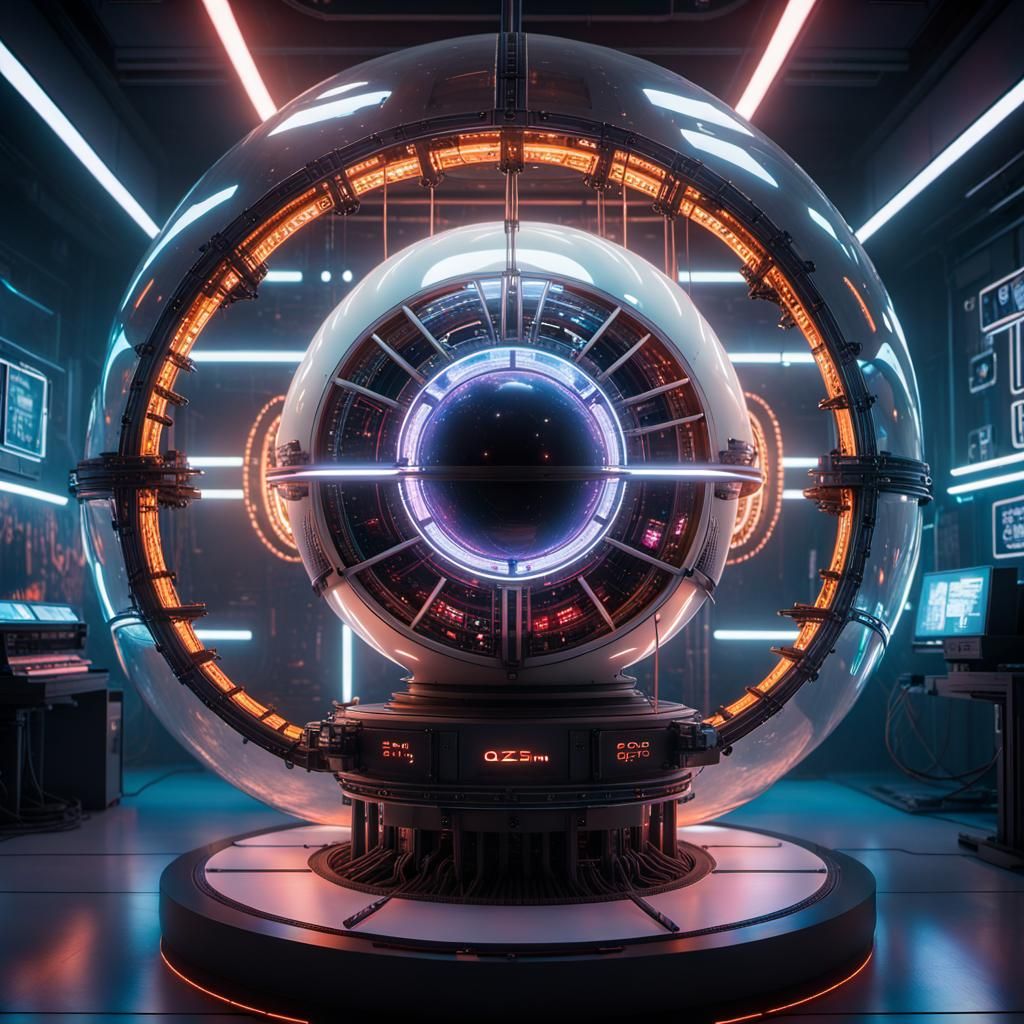 Elaborate AI Mainframe in Cyberpunk Style