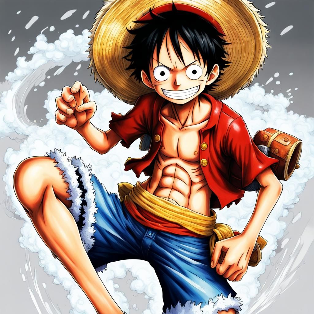 Detailed Monkey D. Luffy, One Piece, by artist "anime", Anime Key Visual, Japanese Manga, Pixiv, Zerochan, Anime art, F...