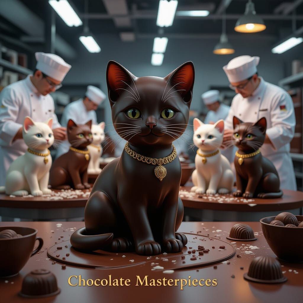 Chocolate Kitten Sculpture in Lindt Factory: Hyperrealistic ...