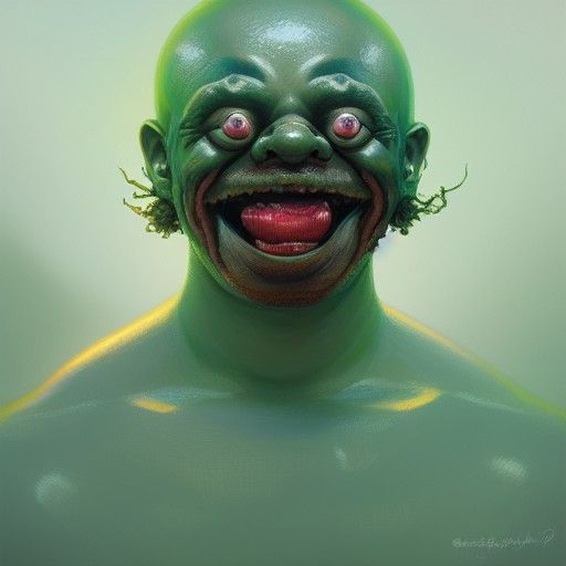 Hyperrealistic Smiling Meatwad Portrait in Comic Style