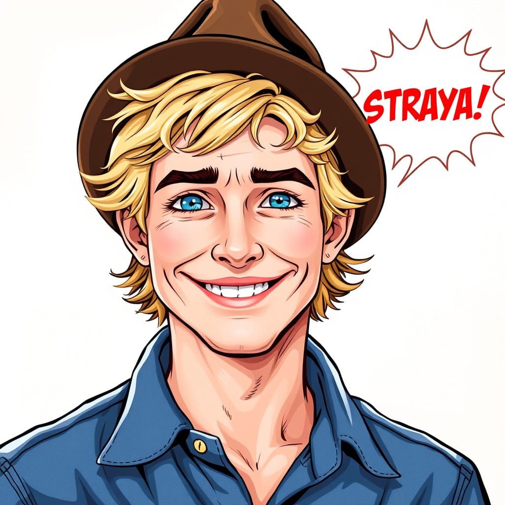 Charming Bushman Yells Out in Joyful Strine