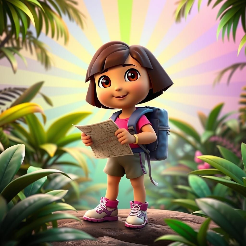Dora the Explorer in Jungle, Pixar Style