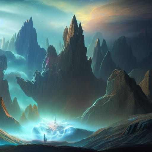 Deity Laughing in Cosmos: Fantasy Art