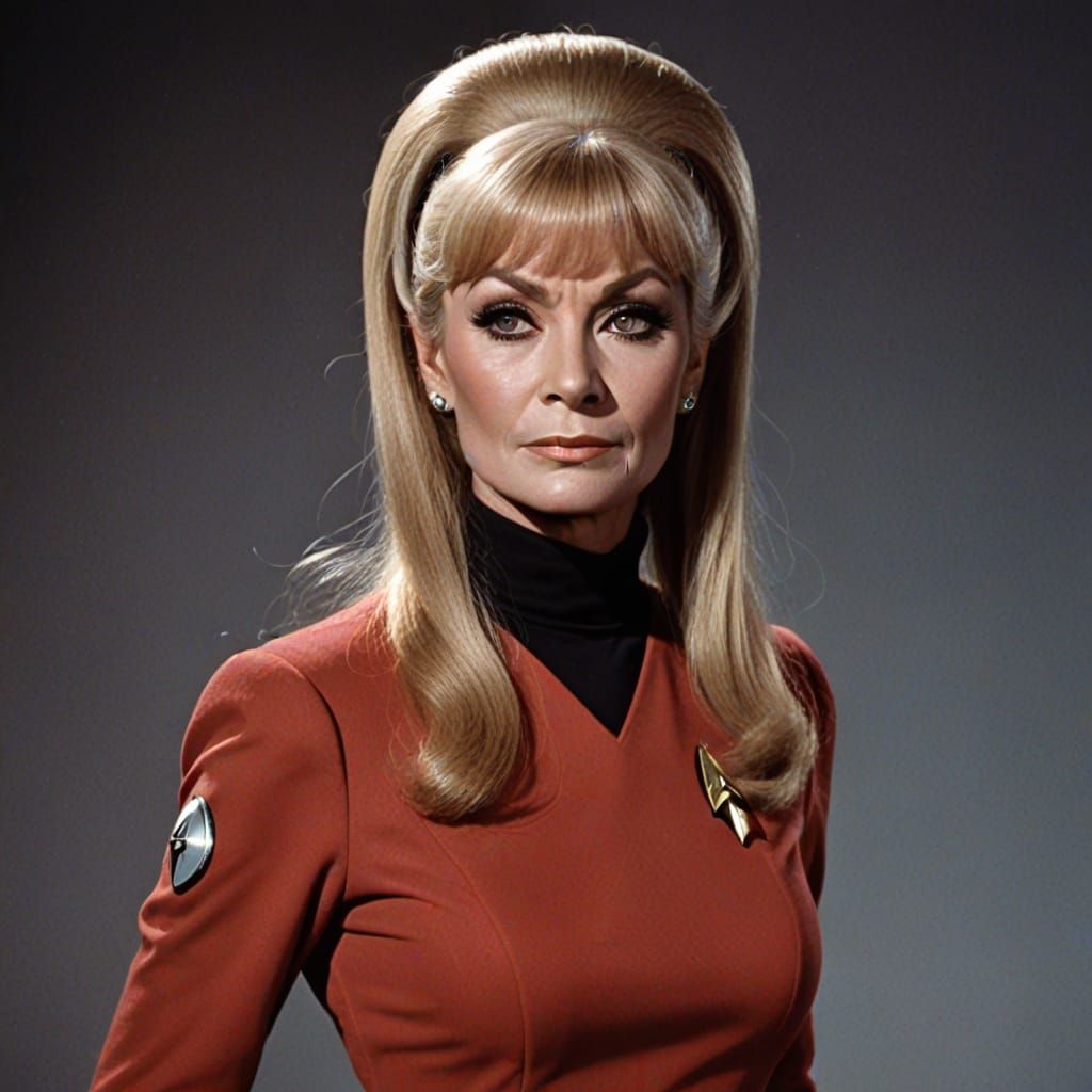 Starfleet Yeoman in Futuristic Star Trek Uniform