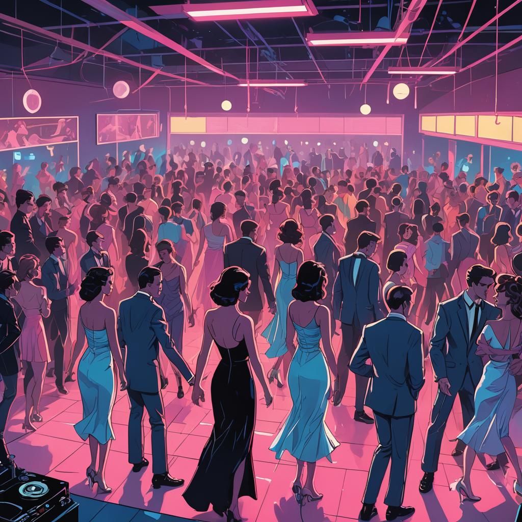 Monster Prom in 80s Neon Noir Style