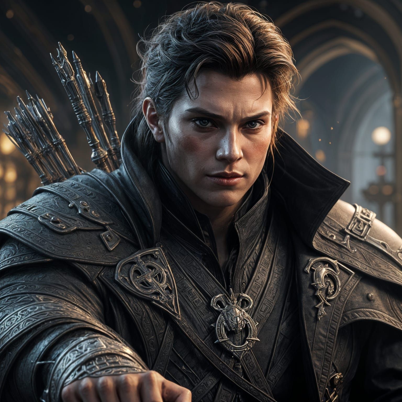 Fearless Vampire Hunter in Hyper-Realistic Digital Art