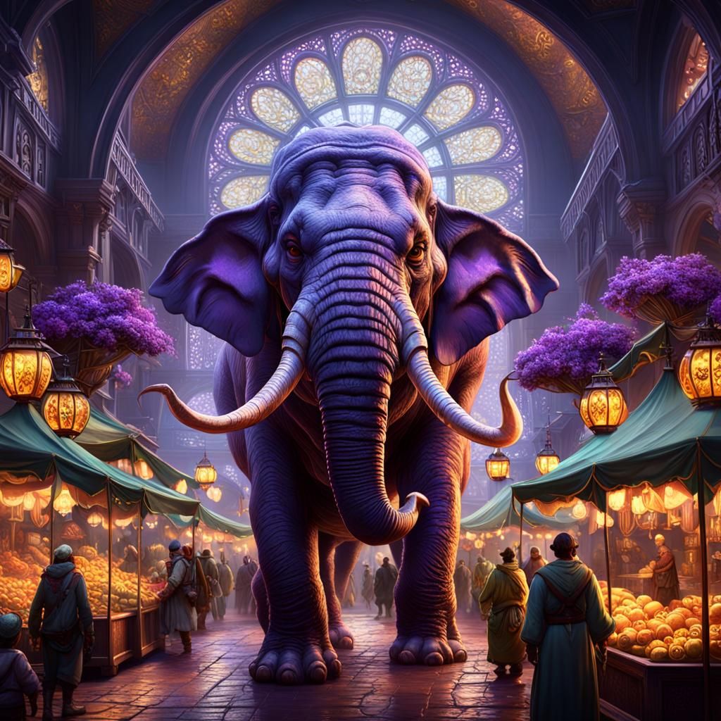 Pachyderm Market: Dark Fantasy Concept Art
