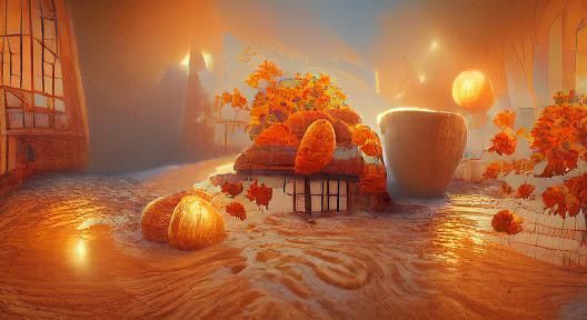 Cozy Autumn: Surreal Pumpkin Spice Cottagecore Art