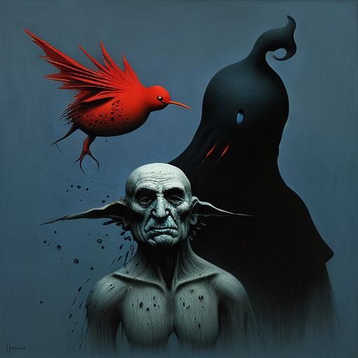 Surreal Figure Inspired by Beksinski, Miro and Picasso