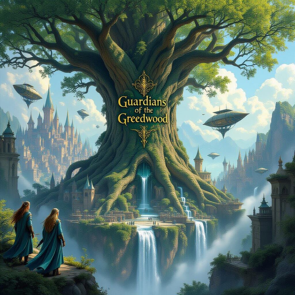 Elven City in Giant Tree: Mystical Realism