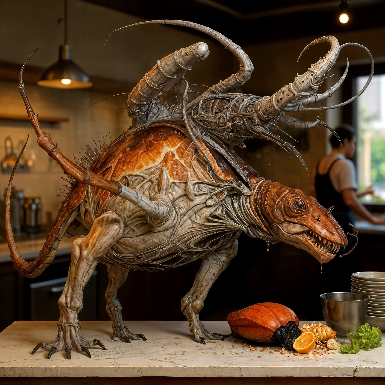 kitchen mascot at a Bistro Bizzarro Oceanside kitchen.